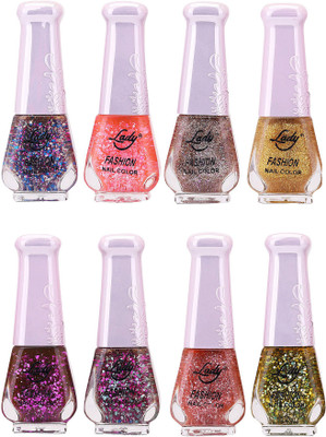 

Lady Fashion Trendy Nail Polish 21137 Multicolor,(Pack of 8)