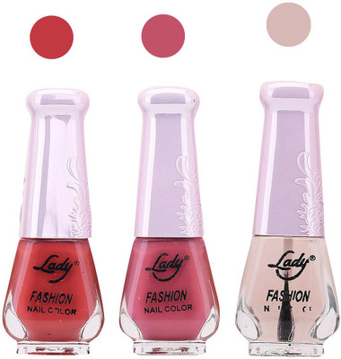 

Lady Fashion Nail Polish 2809201614 Red,Pink,Transparent,(Pack of 3)