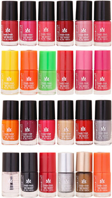 

Aroma Care MAB Multicolor 2 in 1 Color Cap Nail Polish Sets in Wholesale Rate ( Set No. 139) Yellow, Orange, Neon Green, Red, Nude, Peach, Base Coat, Black, Red, Silver, Golden, Orange(Pack of 24)