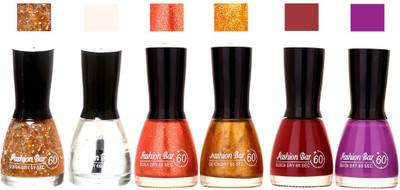 

Fashion Bar Long Stay Unique Nail Polish 215 jari,top,glitter,gold,mehoorn,purple,(Pack of 6)