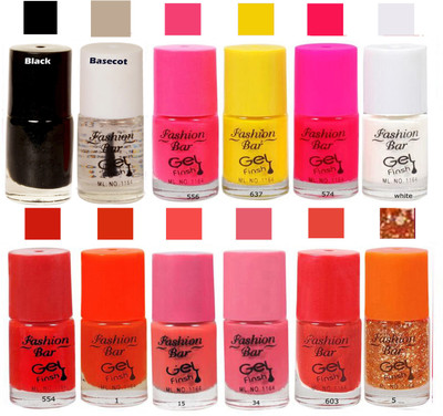 

Fashion Bar Yellow Nail Polish Combo pack of 12 Yellow(Pack of 12)