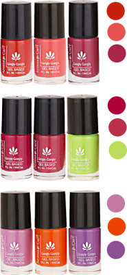 

Aroma Care Pack Of 9 Gel Based Nail Paint (5) Neon Orange, Neon Pink, Nude Magenta, Neon Green, Light Pink, Orange, Purple(Pack of 9)