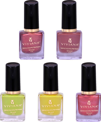 

Viviana Nail Polish VNL001, VNL004, VNL007, VNL009, VNL010(Pack of 5)