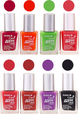 

Aroma Care Orange Matte Nail Polish Combo 01072016183 Maroon, Orange, Golden, Maroon, Green, Magenta, Light Orange, Red, Peach, Purple, Pink, Blue, Yellow, Black, Base Coat, Nude(Pack of 8)