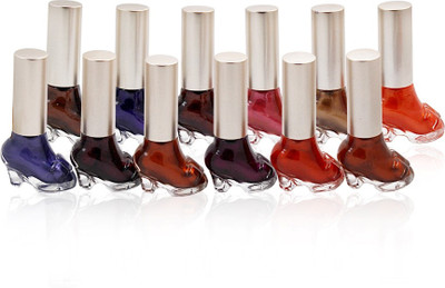 

ADS BUDGET COLOR COMBINATION NAIL POLISH 12 PCS Free Liner & Rubber Band -OU Multi(Pack of 12)