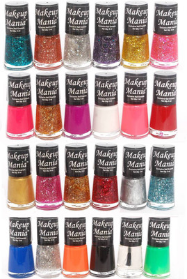 

Makeup Mania Exclusive Nail Polish Set of 24 Pcs. Multicolor Set-71-73(Pack of 24)