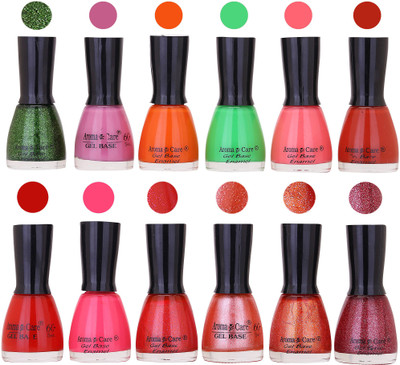 

Aroma Care Wholesale Rate Nail Polish Combo Set of 12 Pcs ( Multicolor) 06 Green, Pink, Orange, Light Green, Pink, Red, Red, Neon Pink, Red Sparkle, Pink Sparle, Orange Sparkle, Maganta Sparkle(Pack of 12)
