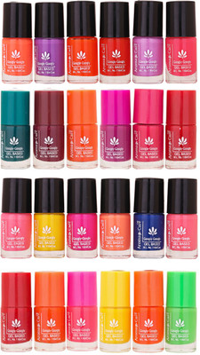 

Aroma Care MAB Multicolor 2 in 1 Color Cap Nail Polish Sets in Wholesale Rate ( Set No. 12) Green, Brown, Orange, Pink, Purple, Red, Red, Orange, Pink, Yellow, Orange, Neon Green(Pack of 24)