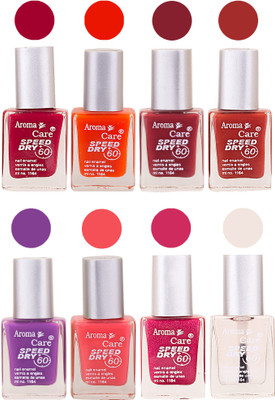 

Aroma Care Orange Matte Nail Polish Combo 01072016138 Maroon, Orange, Golden, Maroon, Green, Magenta, Light Orange, Red, Peach, Purple, Pink, Blue, Yellow, Black, Base Coat, Nude(Pack of 8)