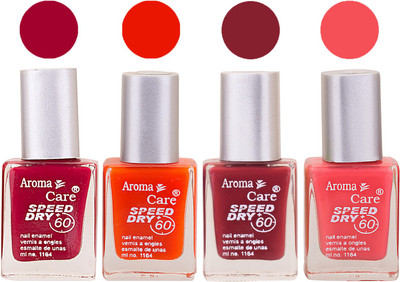 

Aroma Care Maroon Nail Polish Combo 2506201626 Maroon, Orange, Maroon, Pink(Pack of 4)