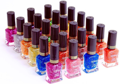 Foolzy Pack Of 24 On The Rocks Nail Paint Polish Multicolor(Pack of 24)