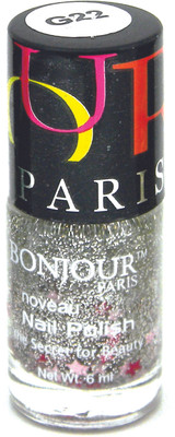 

Bonjour Paris Glitter Nail Polish Silver-Blue Stars Glitters