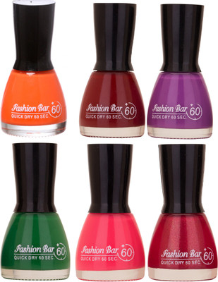 

Fashion Bar New Multicolor Nail Polish Combo 2 Multicolor,(Pack of 6)
