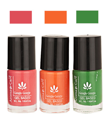 Aroma Care Googly Gel Nail Polish 46201641 Multicolor,(Pack of 3)