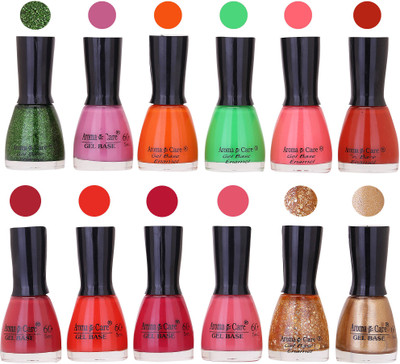 

Aroma Care Wholesale Rate Nail Polish Combo Set of 12 Pcs ( Multicolor) 05 Green, Pink, Orange, Light Green, Pink, Red, Coffee, Redish Orange, Maganta, Peach, Golden Jerry, Golden Glaiter(Pack of 12)