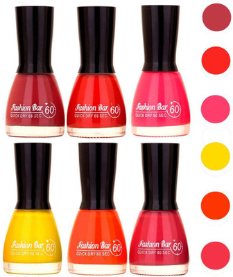 

Fashion Bar Unique Gel Nail Polish Combo (Pack of 6)443 Shade 013(Pack of 6)