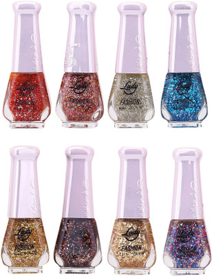 

Lady Fashion Trendy Nail Polish 21130 Multicolor,(Pack of 8)