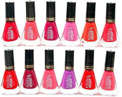 

Foolzy Set of 12 Nail Polish Multicolor 045-12-4(Pack of 12)