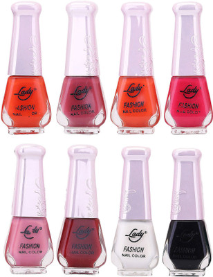 

Lady Fashion Trendy Nail Polish 21166 Multicolor,(Pack of 8)