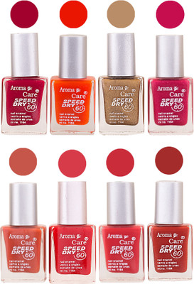 

Aroma Care Orange Matte Nail Polish Combo 0107201643 Maroon, Orange, Golden, Maroon, Green, Magenta, Light Orange, Red, Peach, Purple, Pink, Blue, Yellow, Black, Base Coat, Nude(Pack of 4)