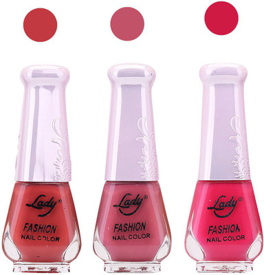 

Lady Fashion Nail Polish 2809201616 Red,Pink,Pink,(Pack of 3)