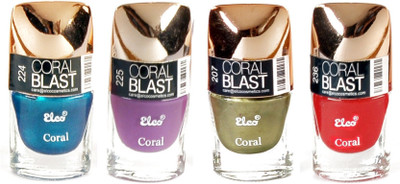 

Elco Coral Nail Polish - (Pack Of 4) Light Purple, Electric Blue, Cherry Red, Pearl Green(Pack of 4)