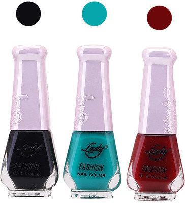 

Lady Fashion Nail Polish 2508201616 Black,Green,Maroon,(Pack of 3)