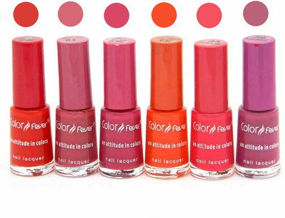 

Color Fever Nail Polish Combo 7-18-19-33-34-36 N Multicolor,(Pack of 6)