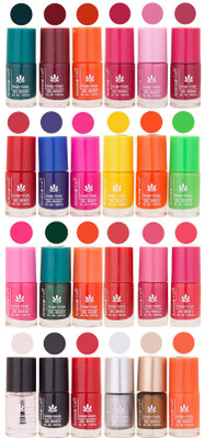 

Aroma Care Orange Nail Polish Combo 1706201635 Green, Brown, Pink, Blue, Magenta, Yellow, Neon Green, Light Pink, Nude, Base Coat, Black, Silver, Golden(Pack of 24)