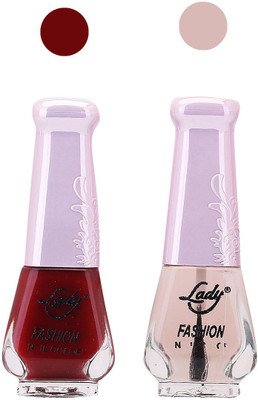 

Lady Fashion Nail Polish 200820161 Maroon,Transparent,(Pack of 2)