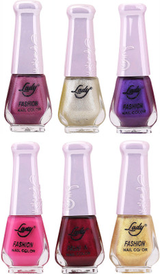 

Lady Fashion Nail Polish 2512201617 Multicolor,(Pack of 6)