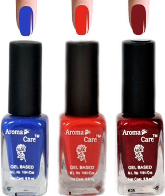 

Aroma Care Blue+Maroon Nail Polish Combo 6-8-628 Multicolor,(Pack of 12)