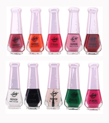 

Lady Fashion Wholesale Price Trendy Nail Polish 0303201755 Multicolor,(Pack of 10)