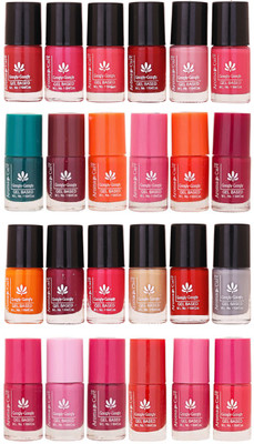 

Aroma Care MAB Multicolor 2 in 1 Color Cap Nail Polish Sets in Wholesale Rate ( Set No. 27) Green, Brown, Orange, Peach, Orange, Mauve, Pink, Peach, Pink, Red, Nude, Peach(Pack of 24)