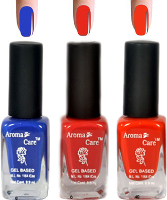 

Aroma Care Blue+ Red Matte Nail Polish Combo 6-8-49 Multicolor,(Pack of 12)