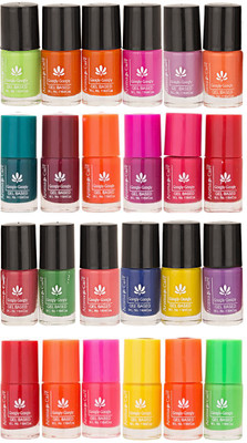 

Aroma Care MAB Multicolor 2 in 1 Color Cap Nail Polish Sets in Wholesale Rate ( Set No. 9) Green, Brown, Orange, Pink, Purple, Red, Red, Orange, Pink, Yellow, Orange, Neon Green(Pack of 24)