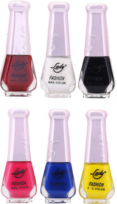 

Lady Fashion Juicy Nail Polish 2612201628 Multicolor,(Pack of 6)