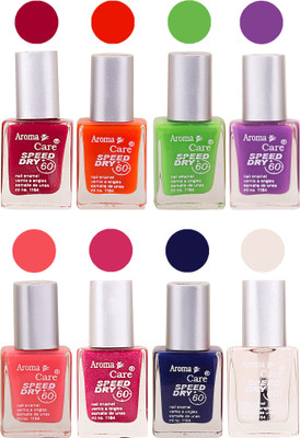 

Aroma Care Orange Matte Nail Polish Combo 01072016196 Maroon, Orange, Golden, Maroon, Green, Magenta, Light Orange, Red, Peach, Purple, Pink, Blue, Yellow, Black, Base Coat, Nude(Pack of 8)