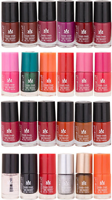 

Aroma Care MAB Multicolor 2 in 1 Color Cap Nail Polish Sets in Wholesale Rate ( Set No. 143) Light Pink, Green, Orange, Red, Nude, Peach, Base Coat, Black, Red, Silver, Golden, Orange(Pack of 24)
