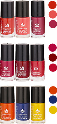 

Aroma Care Pack Of 9 Gel Based Nail Paint (18) Neon Orange, Neon Pink, Nude Magenta, Nude, Brown, Nude Orange, Orange, Blue, Yellow(Pack of 9)