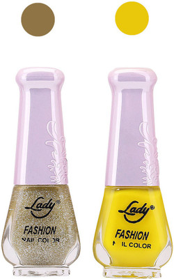 

Lady Fashion Nail Polish Combo 210820181 Aquamarine,Yellow,(Pack of 2)