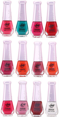 Lady Fashion Nail Polish Wholesale Pack 2112201632 Multicolor,(Pack of 12)