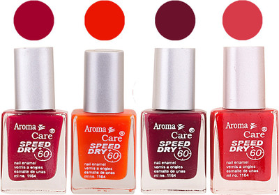

Aroma Care Maroon Nail Polish Combo 2506201649 Maroon, Orange, Red(Pack of 4)