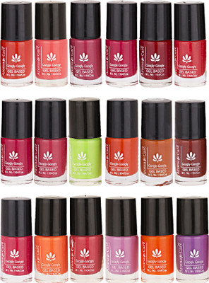 

Aroma Care Pack Of 18 Gel Based Nail Paint (7) Orange, Pink, Magenta, Green, Brown, Purple, Blue, Yellow(Pack of 18)