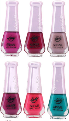 

Lady Fashion Juicy Nail Polish 2612201603 Multicolor,(Pack of 6)