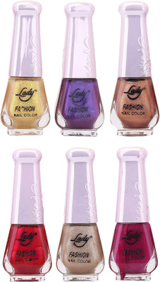 

Lady Fashion Nail Polish 2512201610 Multicolor,(Pack of 6)