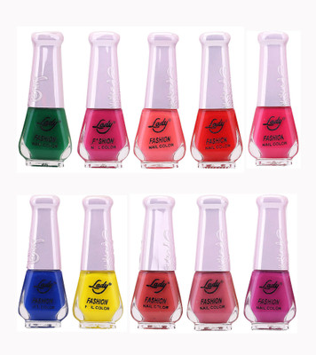 

Lady Fashion Wholesale Price Trendy Nail Polish 0303201763 Multicolor,(Pack of 10)