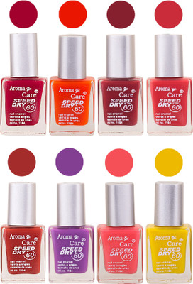 

Aroma Care Orange Matte Nail Polish Combo 01072016132 Maroon, Orange, Golden, Maroon, Green, Magenta, Light Orange, Red, Peach, Purple, Pink, Blue, Yellow, Black, Base Coat, Nude(Pack of 8)