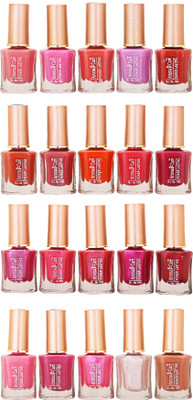 

Aroma Care Wholesale Rate Nail Polish Set of 20 Pcs (Multicolor) 28 Light Pink, Pink, Red, Purple, Dark Red, Dark Orange, Maroon, Mauve(Pack of 20)