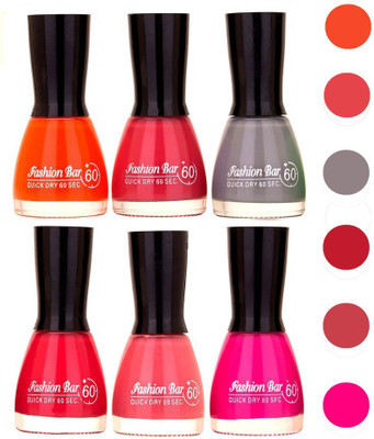 

Fashion Bar Quick Dry Nail Polish (Pack of 6)130 Pink(Pack of 6)